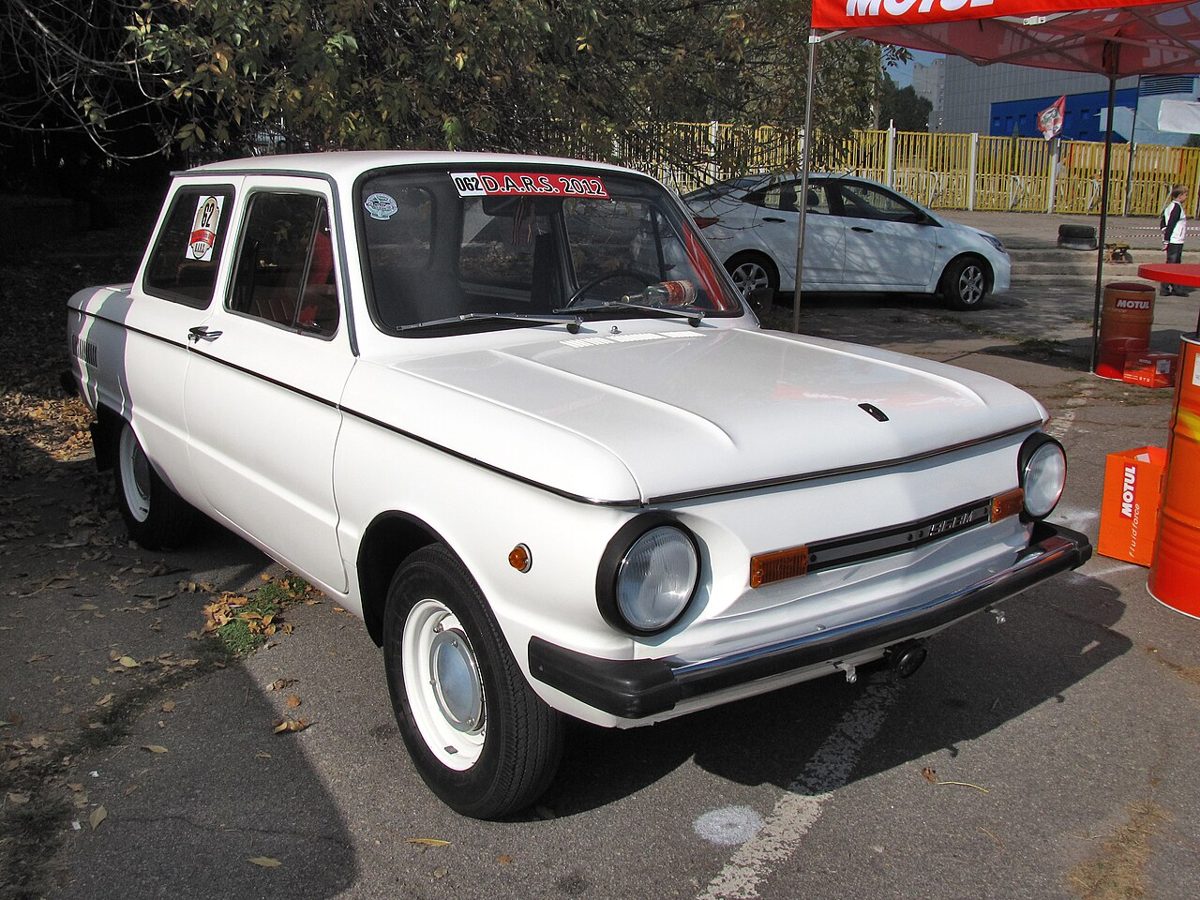 ZAZ-968M in white, the final air-cooled Zaporozhets